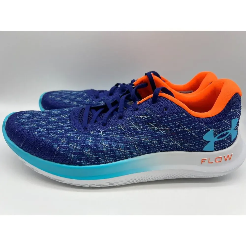Under Armour Flow Velociti Wind 2 Running Sonar Blue Orange Blast Men's Size 13 - Picture 2 of 12